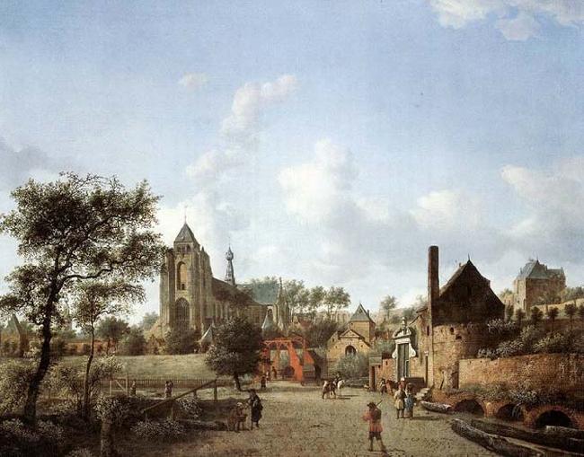 HEYDEN, Jan van der Approach to the Town of Veere France oil painting art